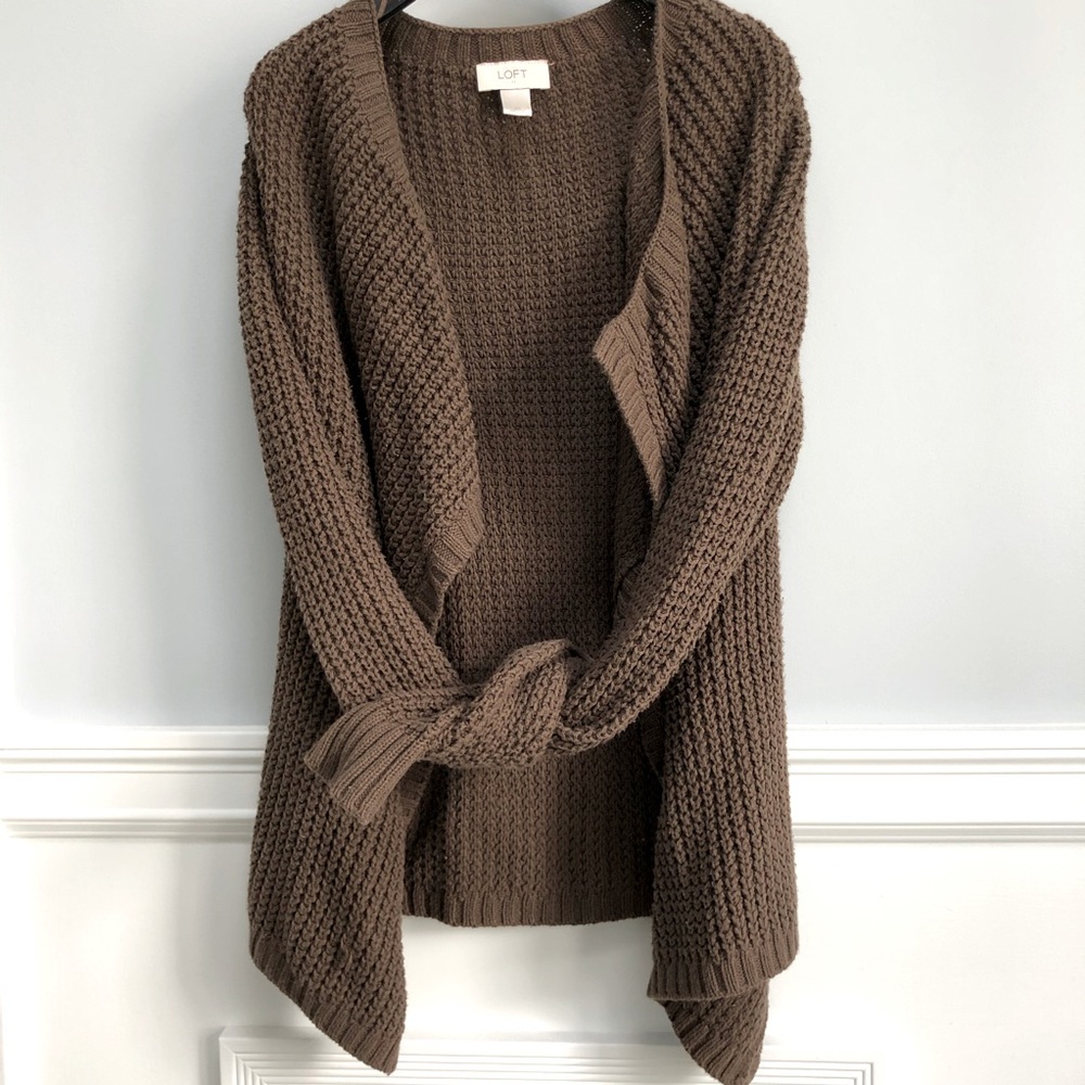 LOFT Brown Open Cardigan/Sweater